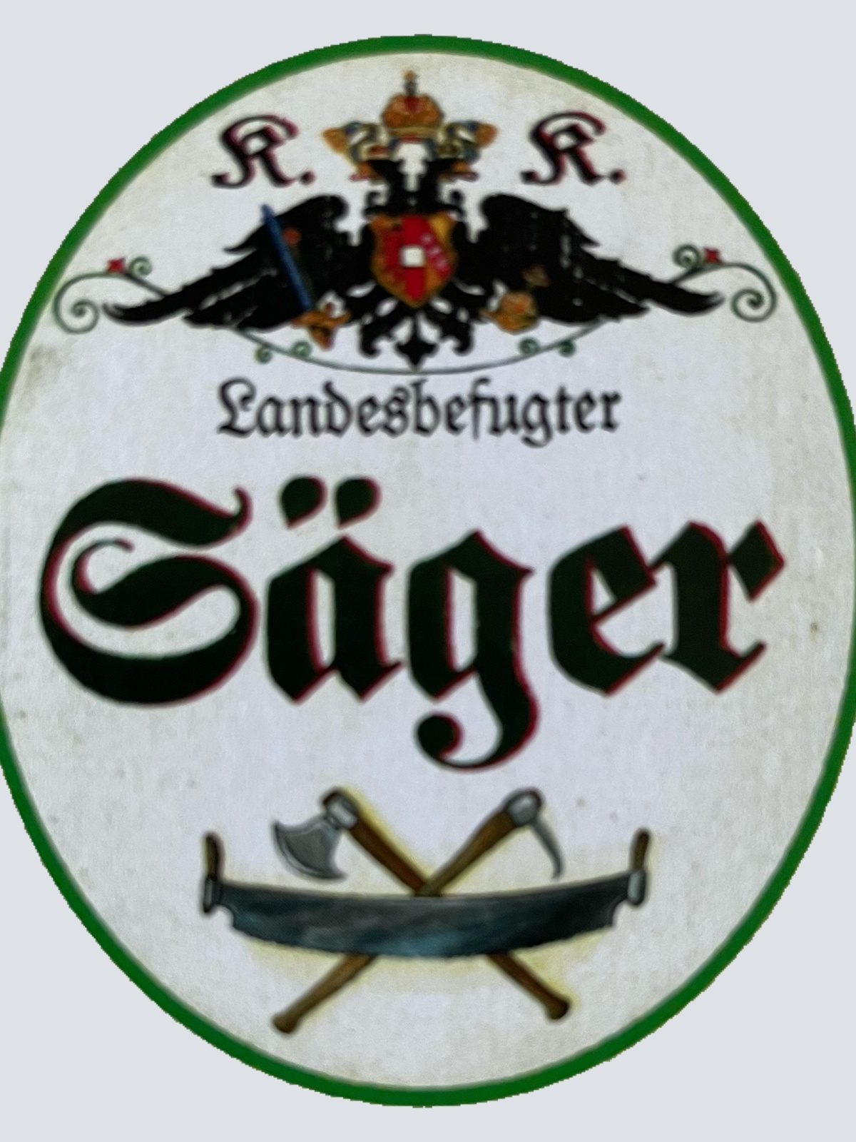 KuK Nostalgie Holzschild Landesbefugter Jäger Förster Jagen Jagd Wald Schild