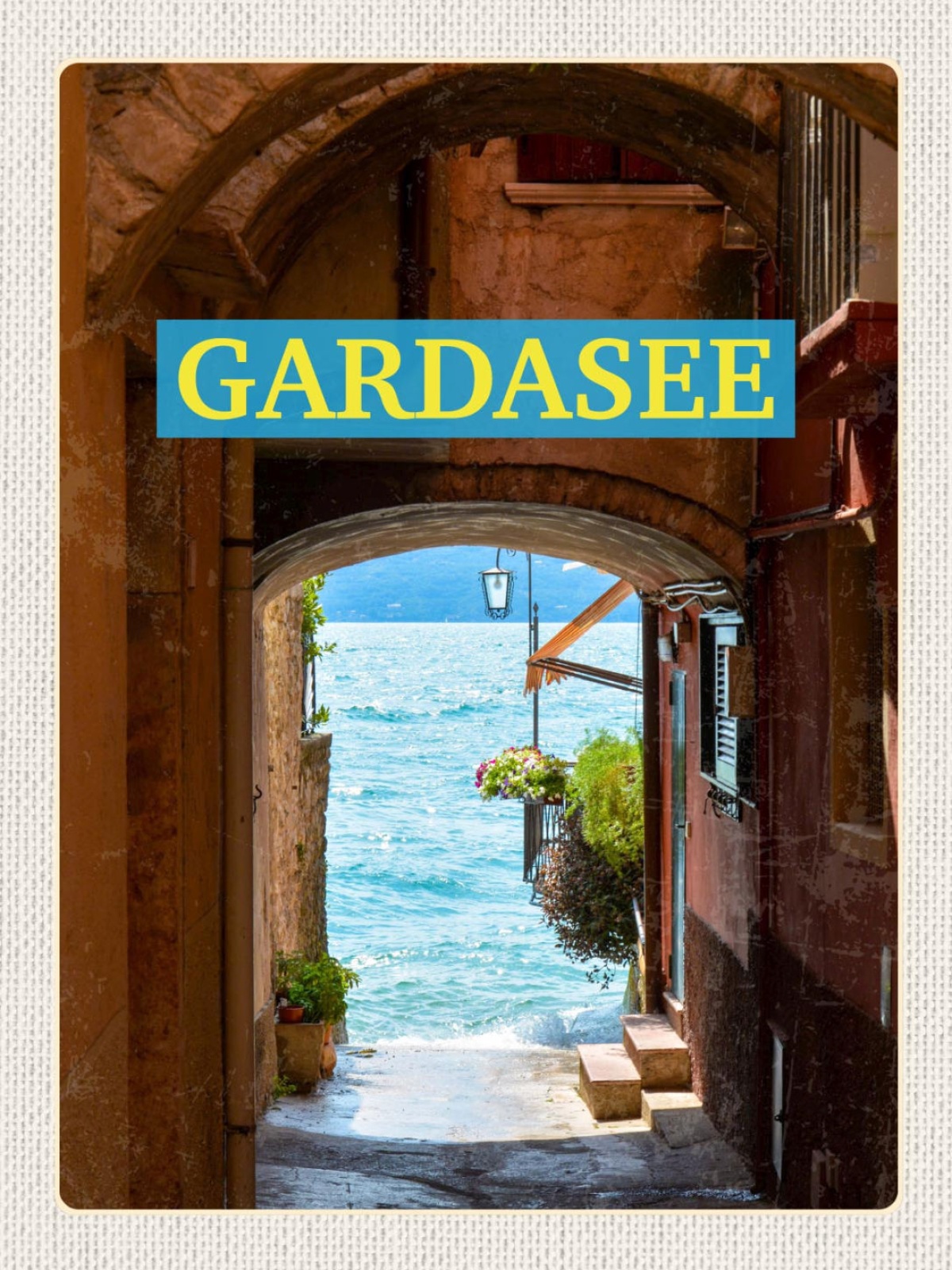 Schild Gardasee Italien Garda Ort See Blick 12x18 20x30 30x40 Blech od. Holz