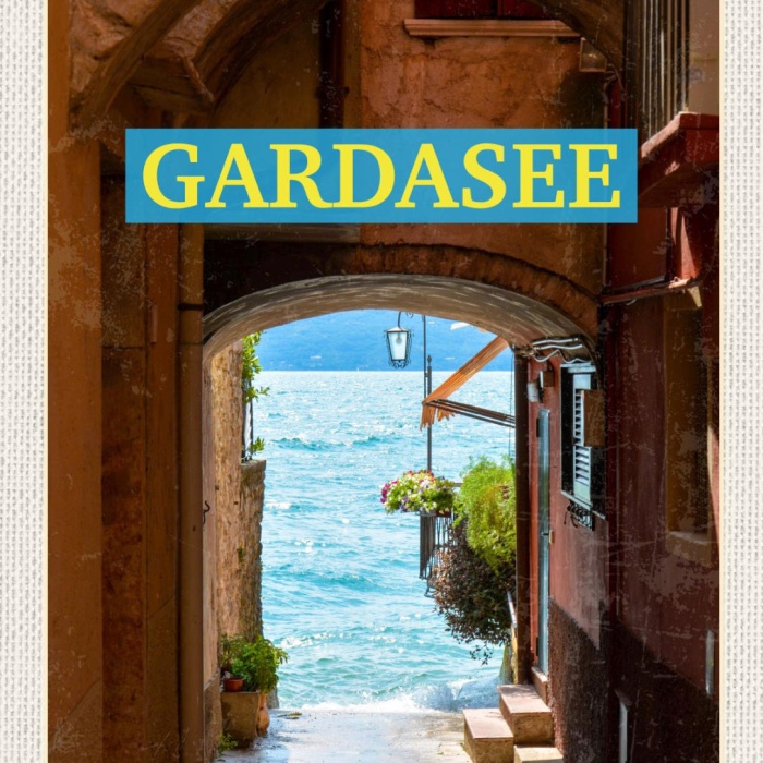 Schild Gardasee Italien Garda Ort See Blick 12x18 20x30 30x40 Blech od. Holz