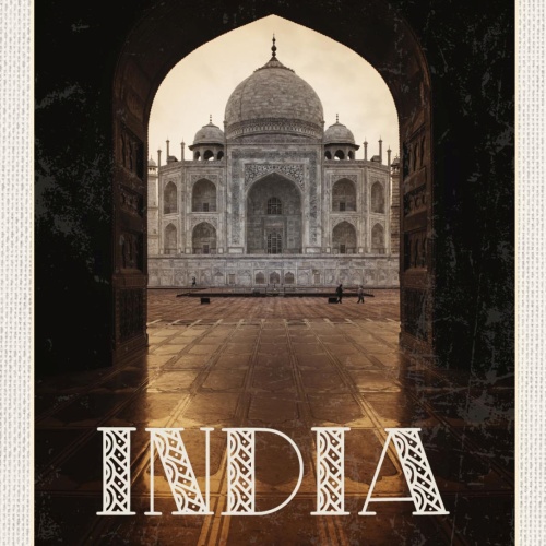 Schild India Indien Taj Mahal Monument Mausoleum  12x18 20x30 30x40 Blech/Holz