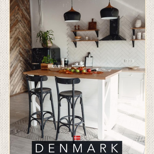 Schild Denmark Dänemark Küche Bar Wohnung Hygge 12x18 20x30 30x40 Blech/Holz