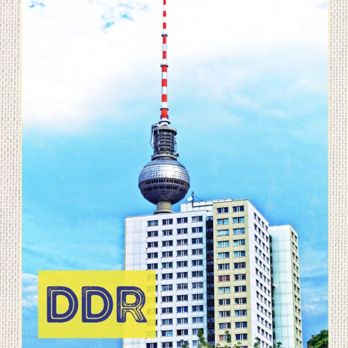 Schild DDR Berlin Fernsehturm Ost Deutschland 12x18 20x30 30x40 Blech/Holz