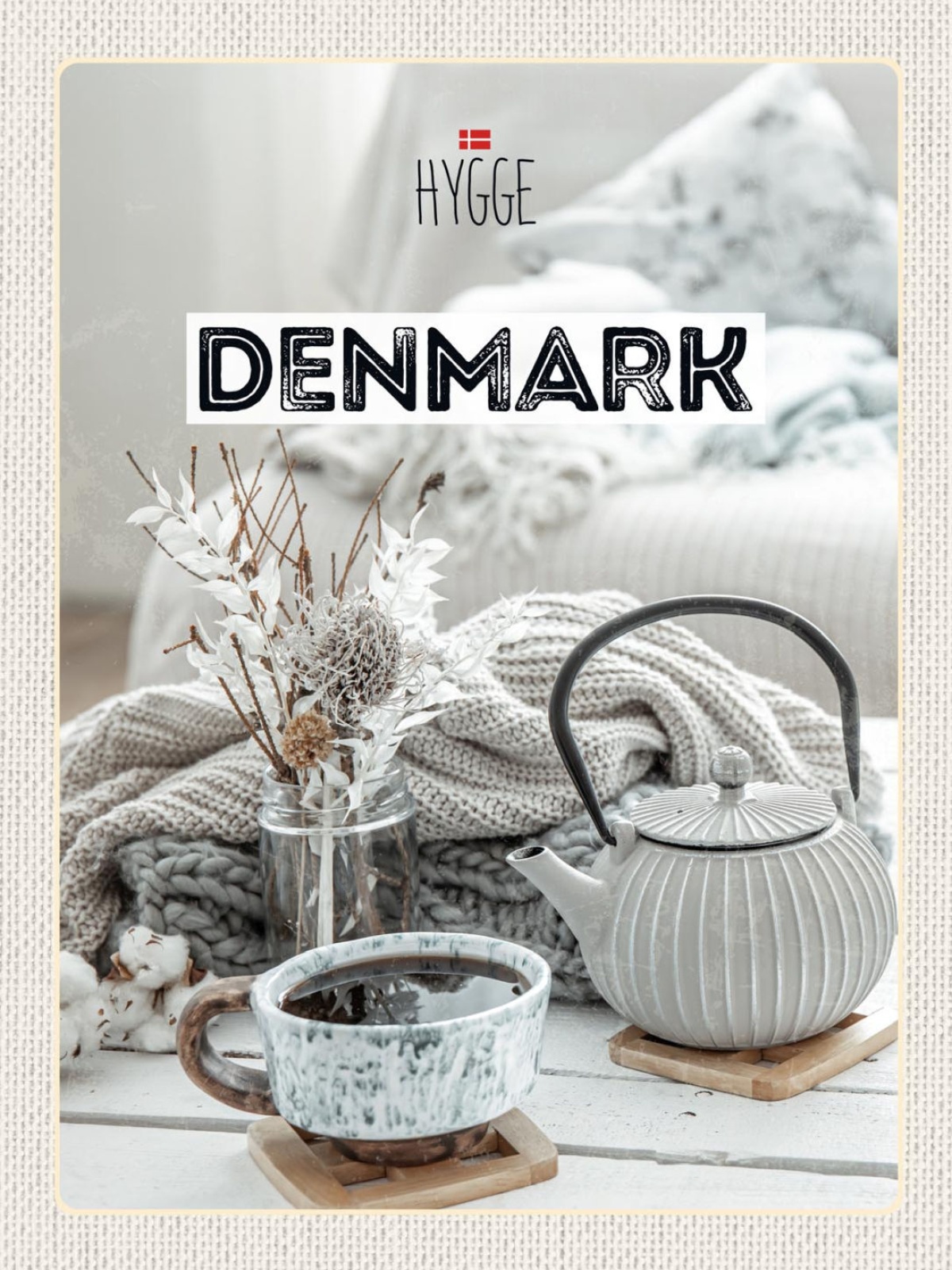 Schild Denmark Dänemark Tee Kanne Tasse Hygge 12x18 20x30 30x40 Blech/Holz