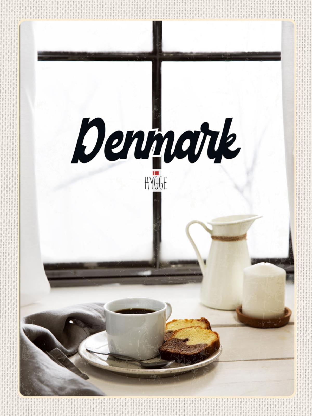 Schild Denmark Dänemark Kaffee Tasse Kuchen Hygge 12x18 20x30 30x40 Blech/Holz