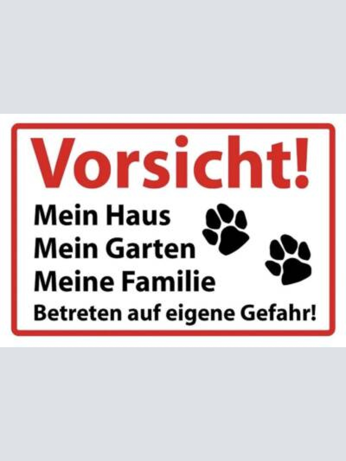 Schild vorsicht hund mein garten familie 12x18 / 20x30 / 30x40 blech od. holz