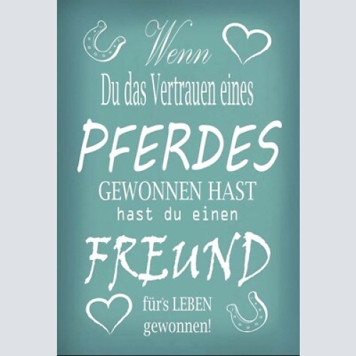 Schild pferde pferd vertrauen    12x18 / 20x30 / 30x40 blech od. holz
