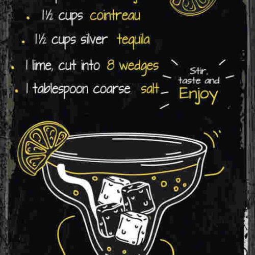 Schild Margarita Cocktail Rezept Bar Alkohol Drink Tequila 27x10 Blech od.Holz