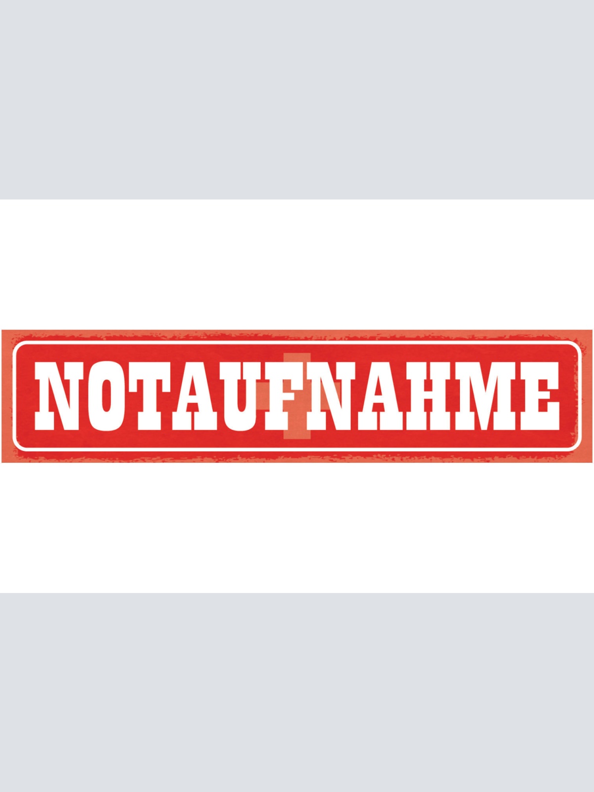 Schild Notaufnahme Krankenhaus Hospital Unfall Arzt OP 46 x 10 Blech od. Holz