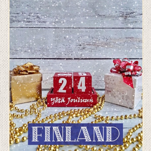 Schild Finland Finnland Weihnachten Dekoration 12x18 20x30 30x40 Blech/Holz