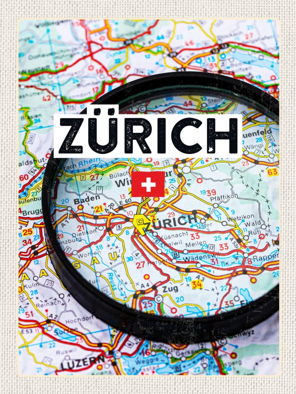 Schild Zürich Landkarte Atlas Stadt Schweiz 12x18 20x30 30x40 Blech/Holz
