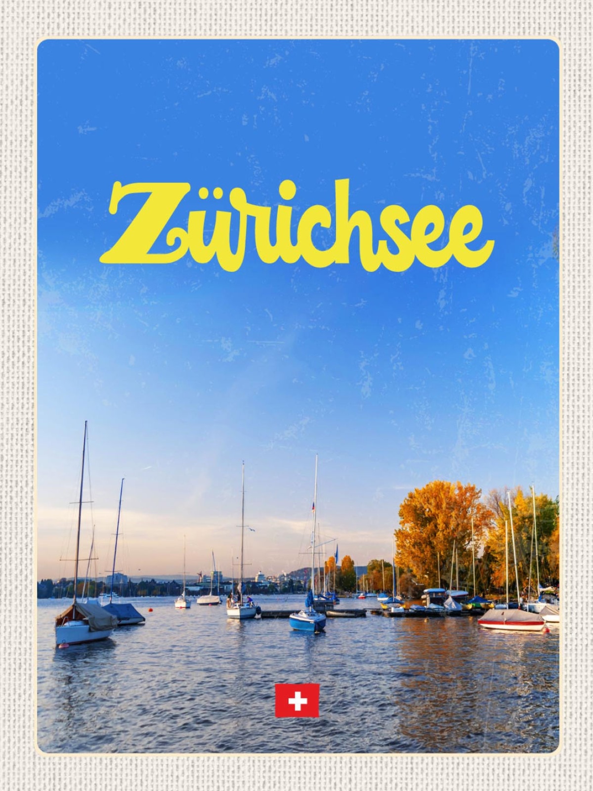 Schild Zürich Zürichsee Schiffe Segelschiff Schweiz 12x18 20x30 30x40 Blech/Holz