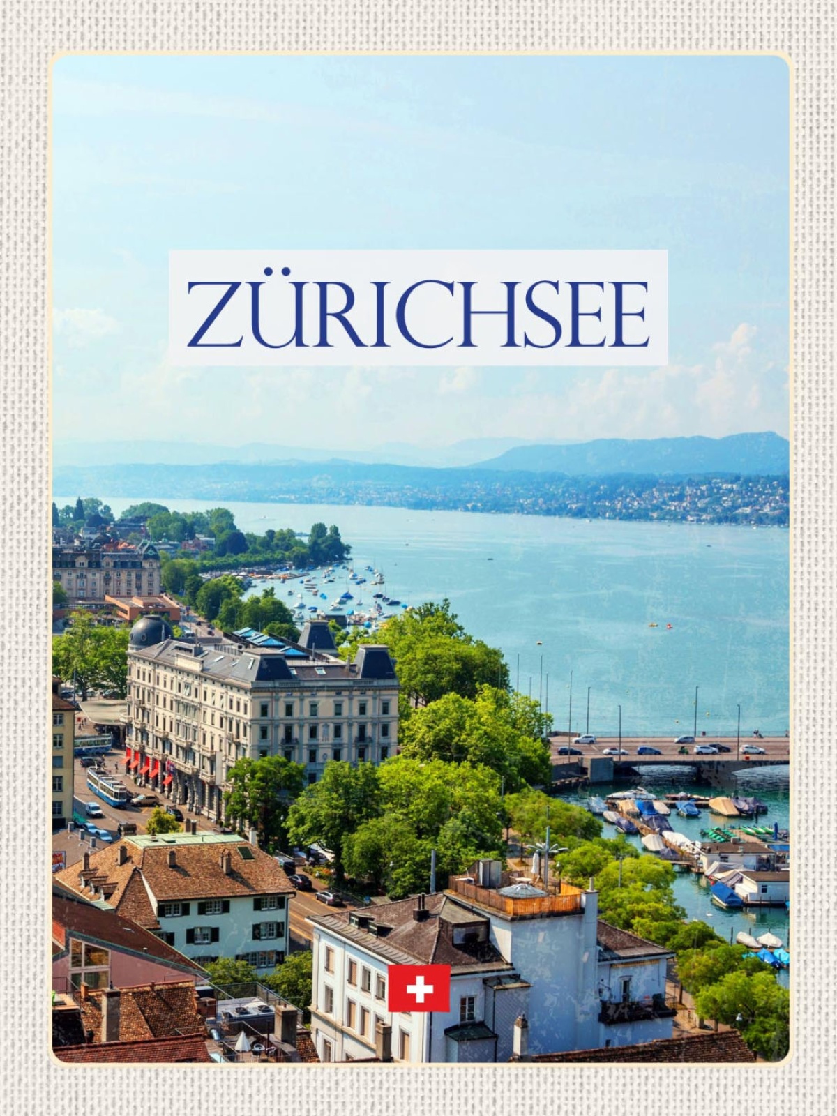 Schild Zürich Zürichsee See Stadt Ansicht Schweiz 12x18 20x30 30x40 Blech/Holz