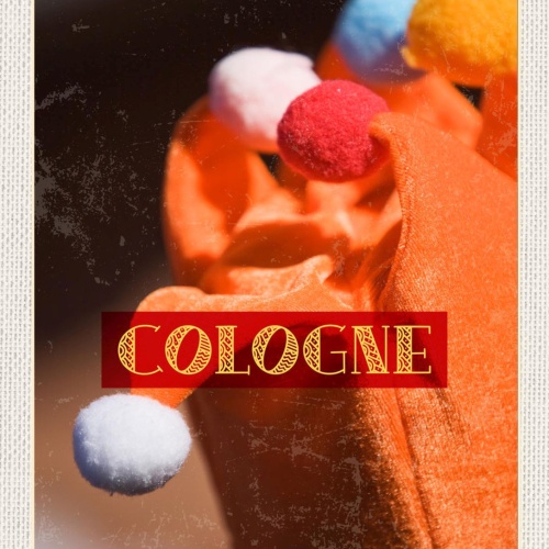 Schild Cologne Germany Köln Karneval Hut Haube D 12x18 20x30 30x40 Blech/Holz