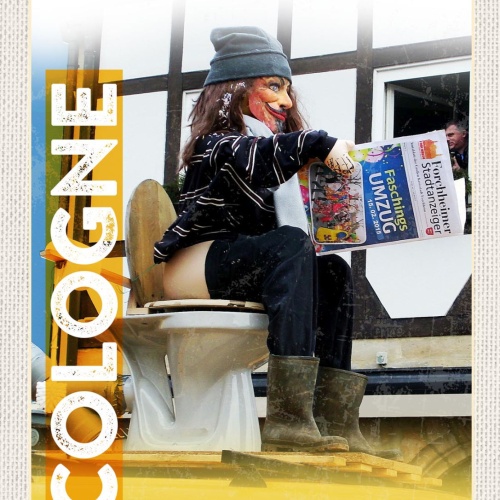 Schild Cologne Germany Köln Karneval Puppe Figur D 12x18 20x30 30x40 Blech/Holz