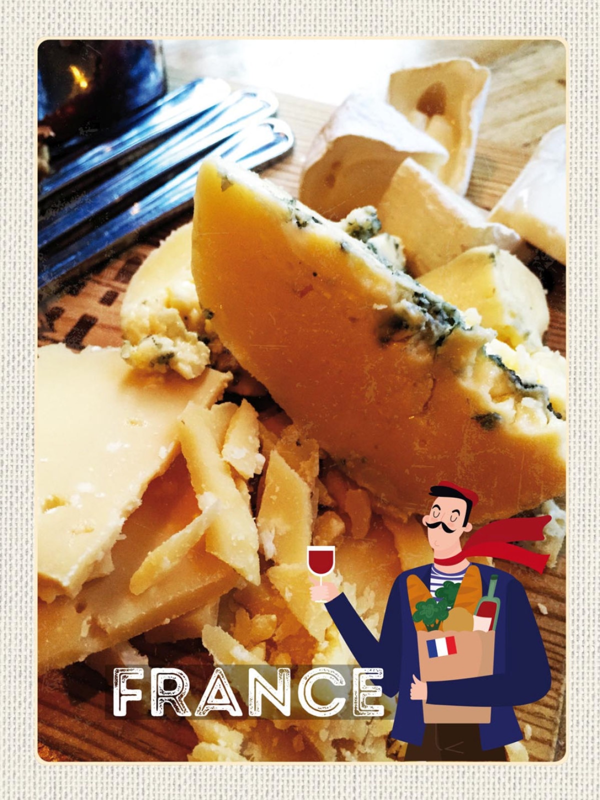 Schild France Frankreich Käse Spezialitäten 12x18 20x30 30x40 Blech/Holz