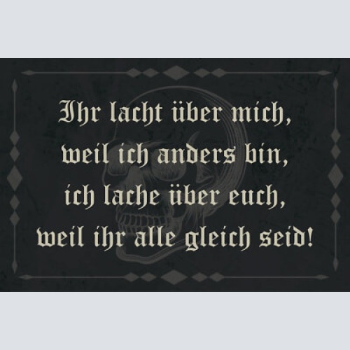 Nostalgie schild anders sein lachen eigen 12x18 / 20x30 / 30x40 blech od. holz