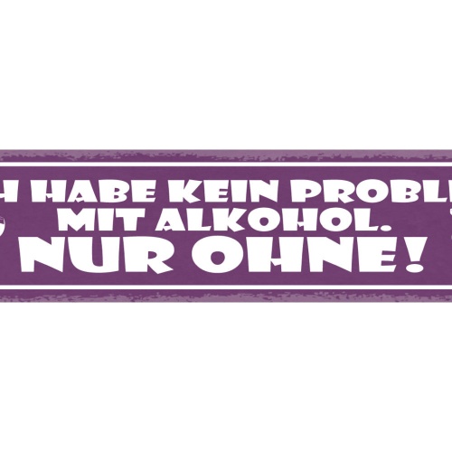 Schild Ich Habe Kein Problem Mit Alkohol Nur Ohne Bier 46 x 10 Blech od. Holz