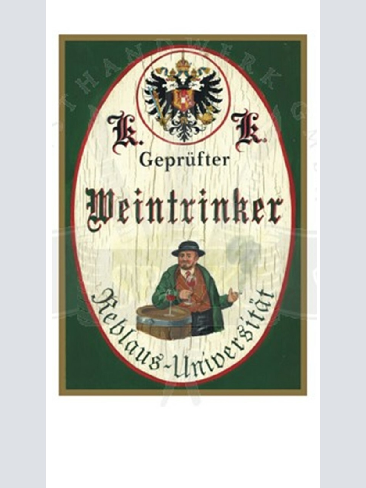 KuK Nostalgie Holzschild "Weintrinker"