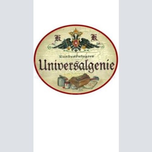 Kuk nostalgie holzschild "universalgenie werkzeugkasten"