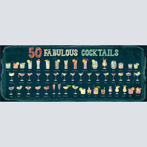 Schild 50 Fabulous Cocktails Übersicht Alkohol Drinks Bar 27x10 Blech od.Holz