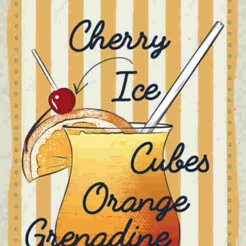 Schild Tequila Sunrise Rezept Orange Ice Alkohol Drinks Bar 27x10 Blech od.Holz