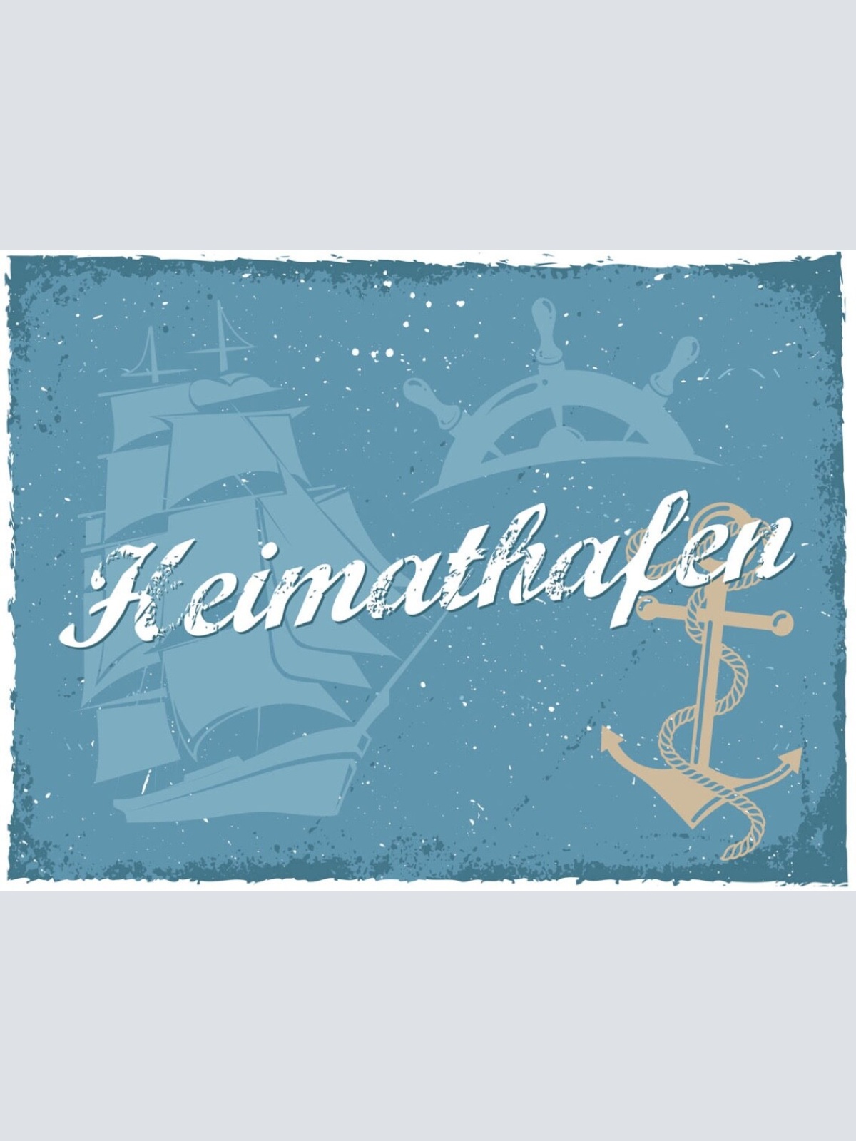 Schild Heimat Hafen Anker Wohnort Stadt Zuhause 12x18 20x30 30x40 Blech/Holz