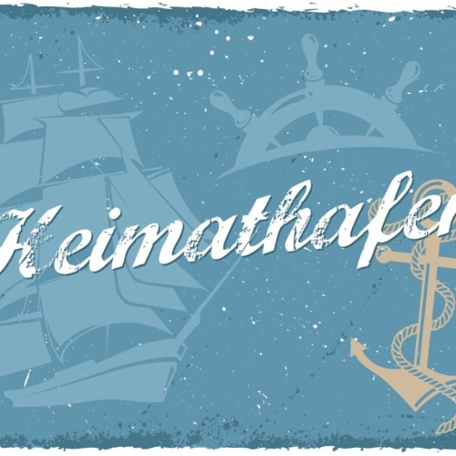 Schild Heimat Hafen Anker Wohnort Stadt Zuhause 12x18 20x30 30x40 Blech/Holz