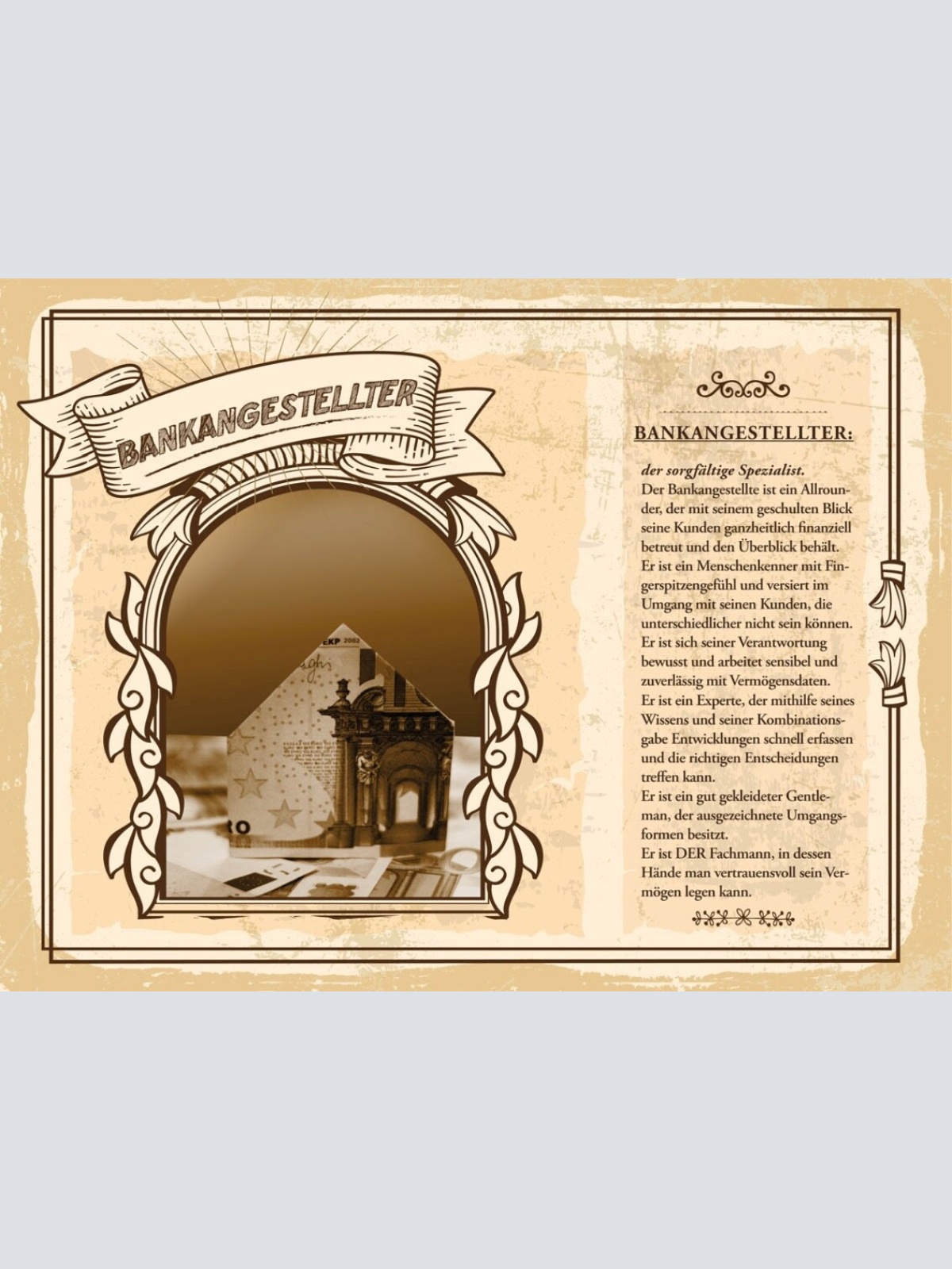 Schild Bankangestellter Beruf Bank Bänker Geld 12x18 20x30 30x40 Blech/Holz