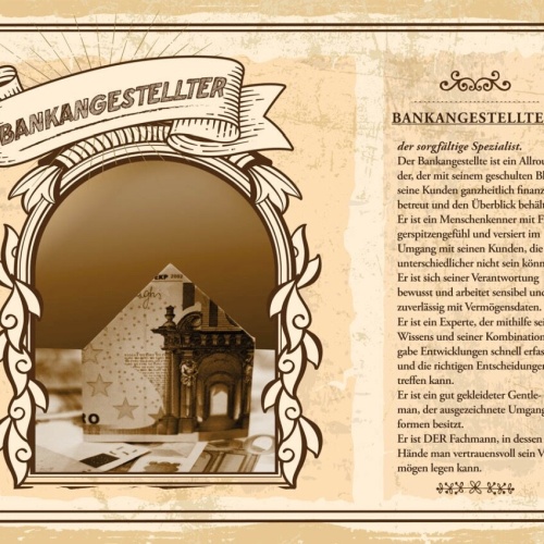 Schild Bankangestellter Beruf Bank Bänker Geld 12x18 20x30 30x40 Blech/Holz