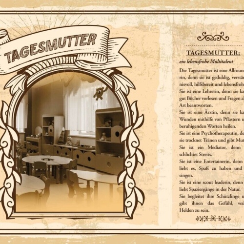 Schild Tagesmutter Beruf Kinder Betreuung Kind Baby 12x18 20x30 30x40 Blech/Holz