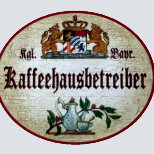 Nostalgie Holzschild Bayern Königlich Bayerischer Kaffeehausbetreiber Schild