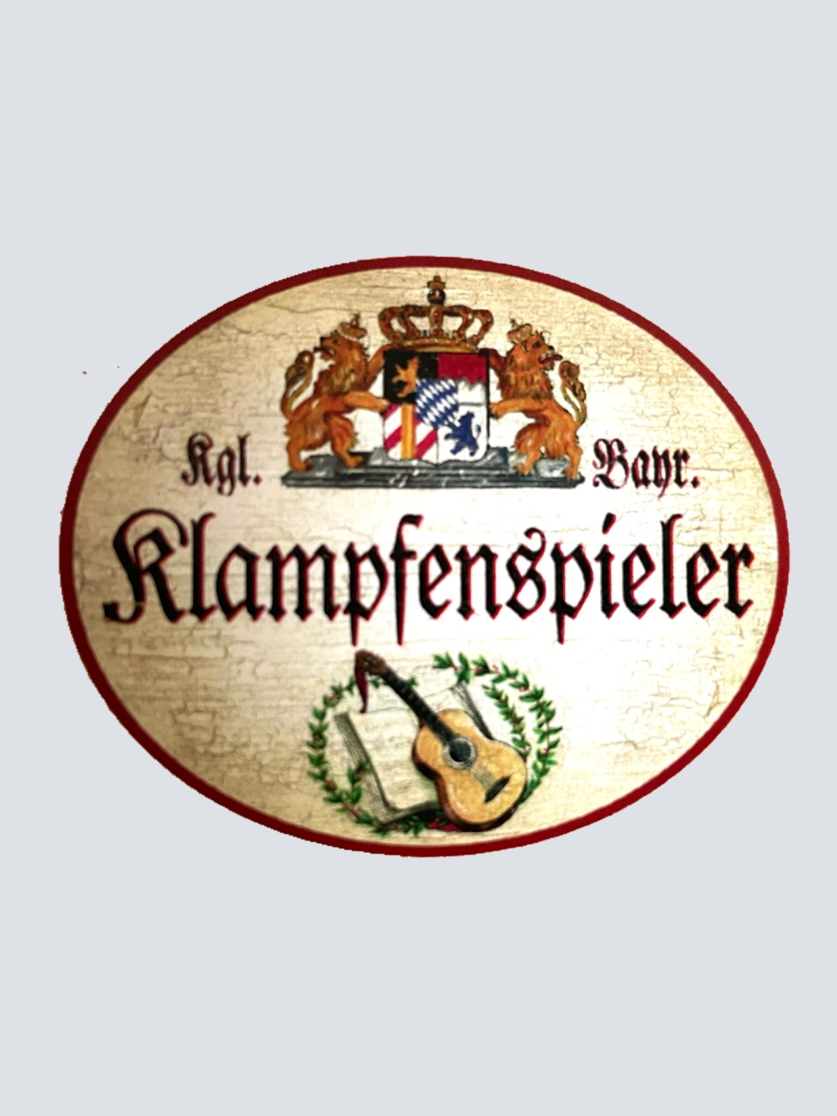 Nostalgie Holzschild Bayern Königlich Bayerischer Klampfenspieler Gitarre Schild