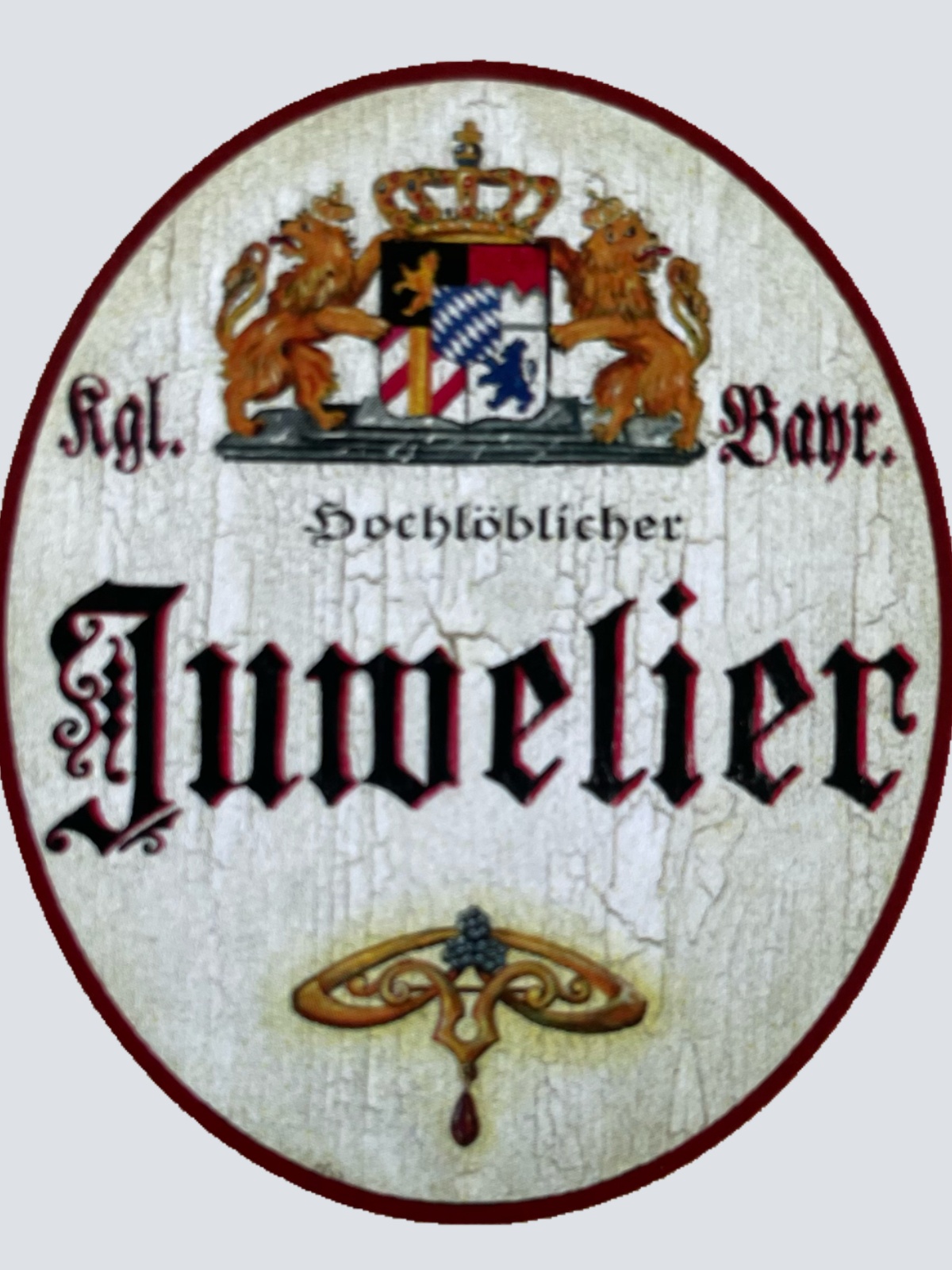 Nostalgie Holzschild Bayern Königlich Bayerischer Hochlöblicher Juwelier Schild