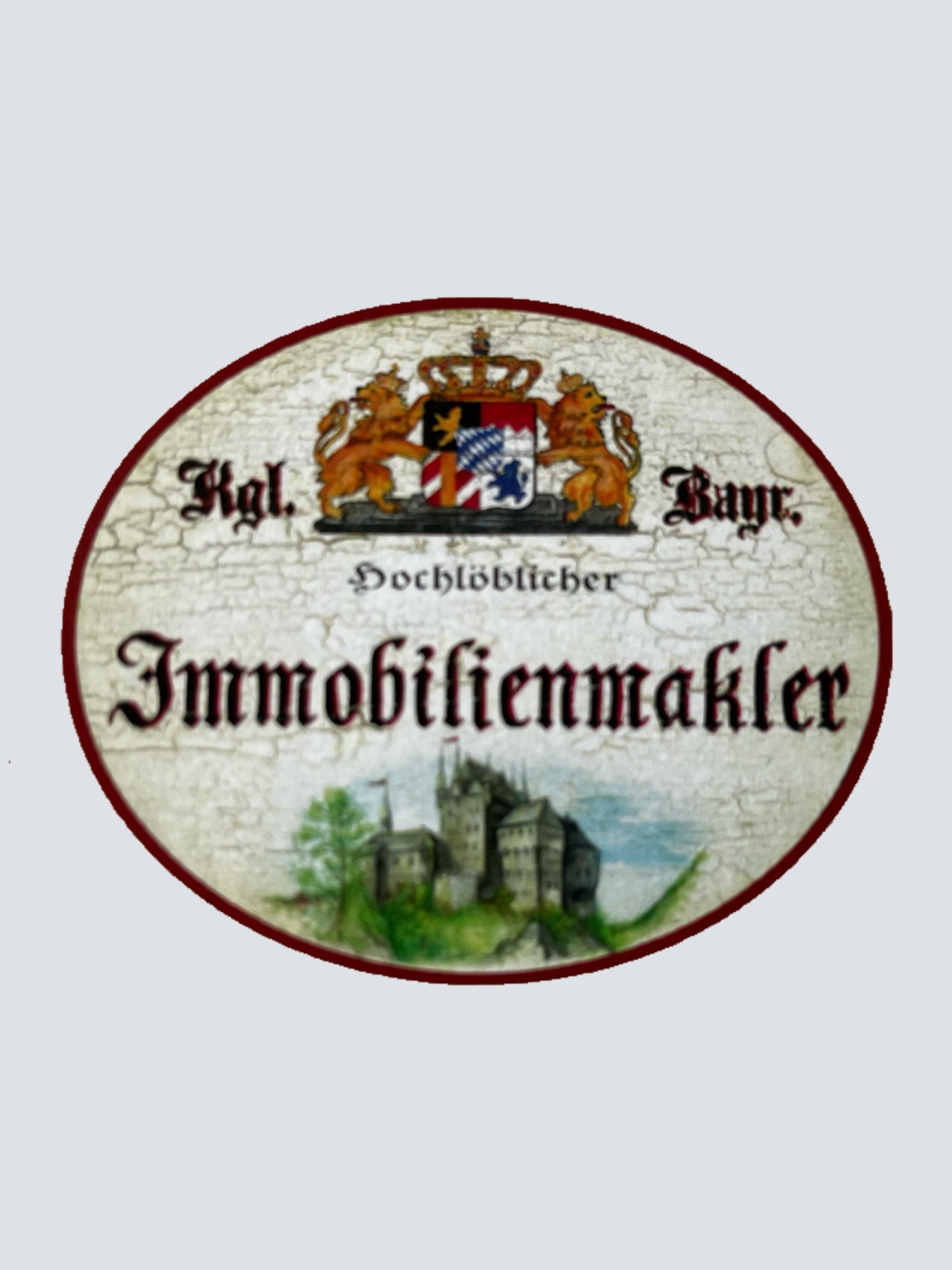 Nostalgie Holzschild Bayern Königlich Bayerischer Hochlöblicher Immobilienmakler