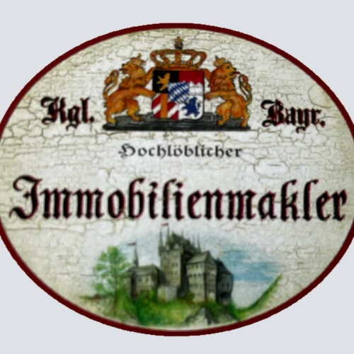 Nostalgie Holzschild Bayern Königlich Bayerischer Hochlöblicher Immobilienmakler