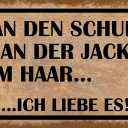 Schild Dreck An Den Schuhen Sabber An Der Jacke Stroh Im Haar Ich Liebe Es 27x10