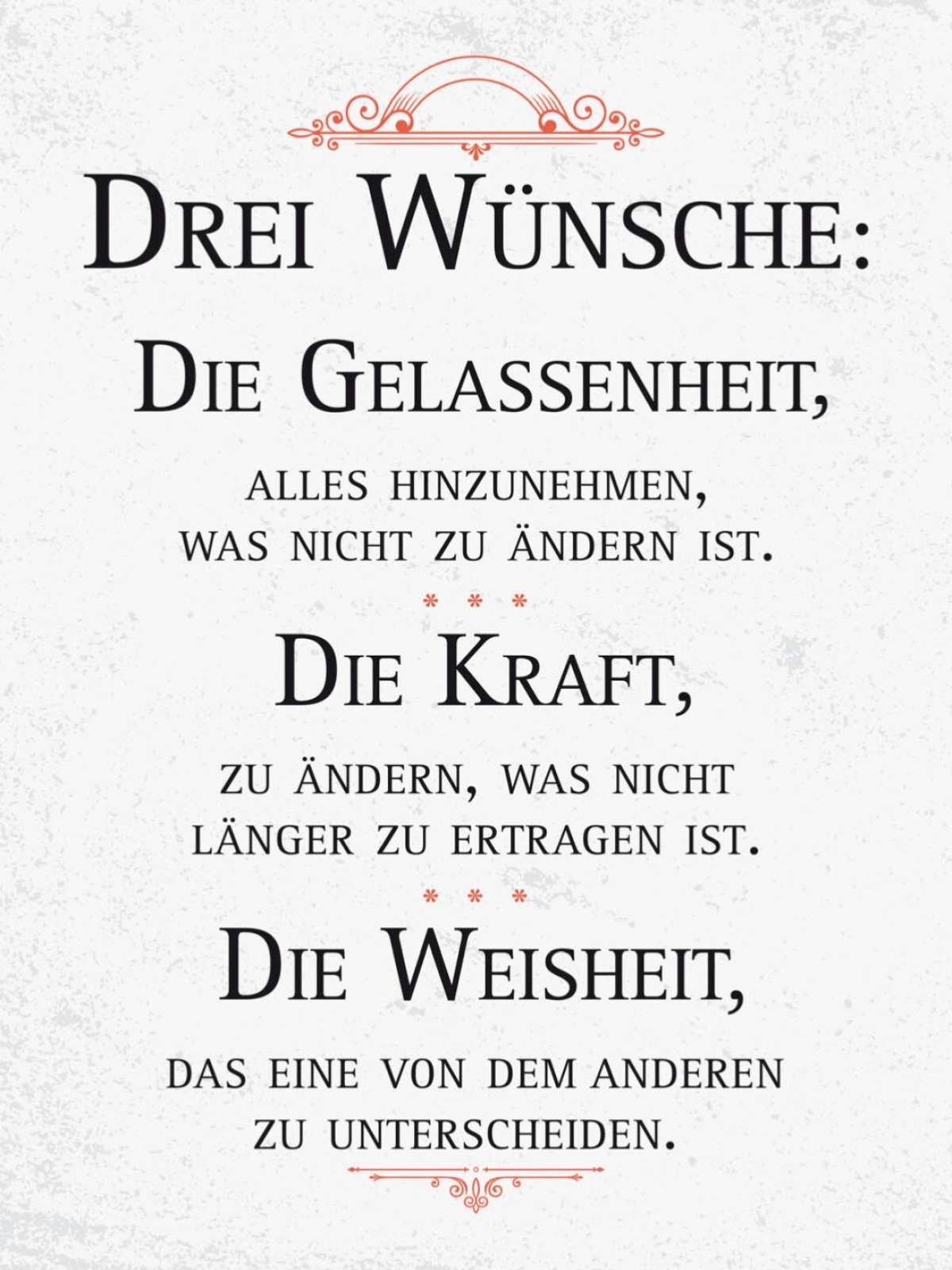 Schild 3 Wünsche Gelassenheit Kraft Weisheit 12x18 20x30 30x40 Blech/Holz LP