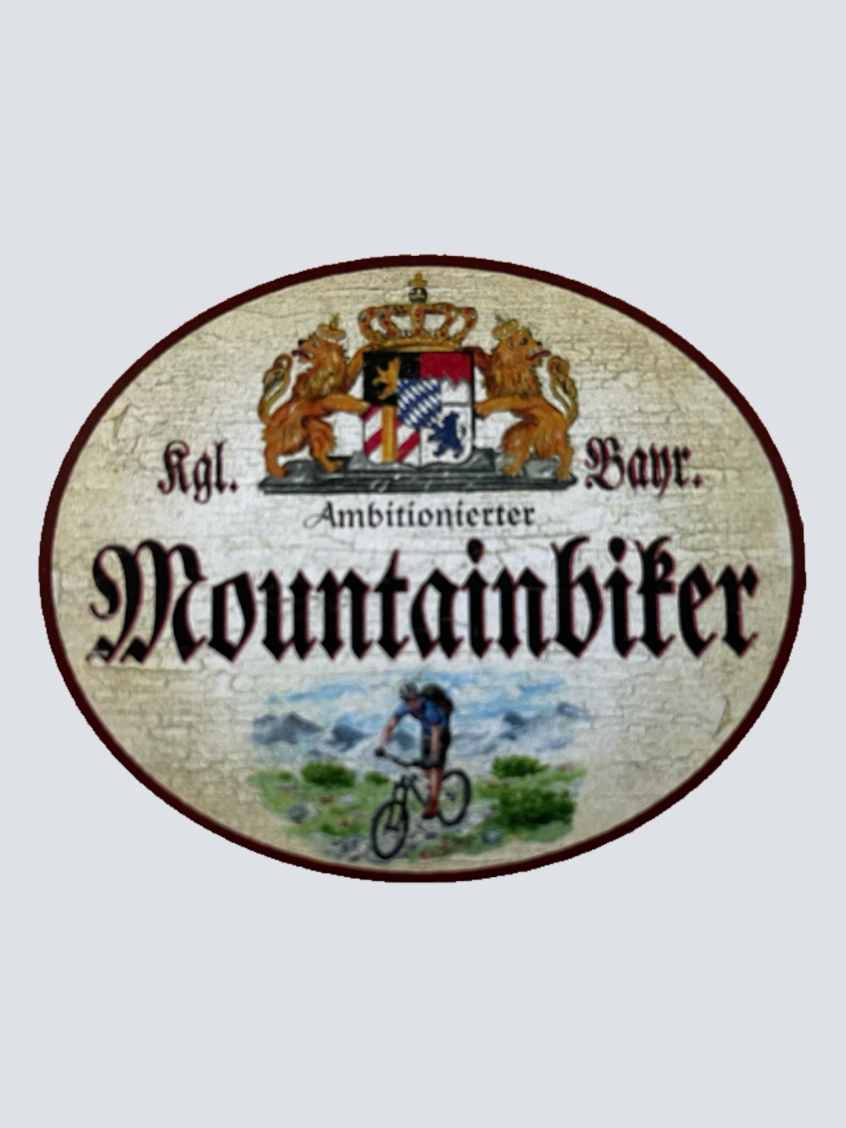 Nostalgie Holz Schild Bayern Königlich Bayerischer Ambitionierter Mountainbiker