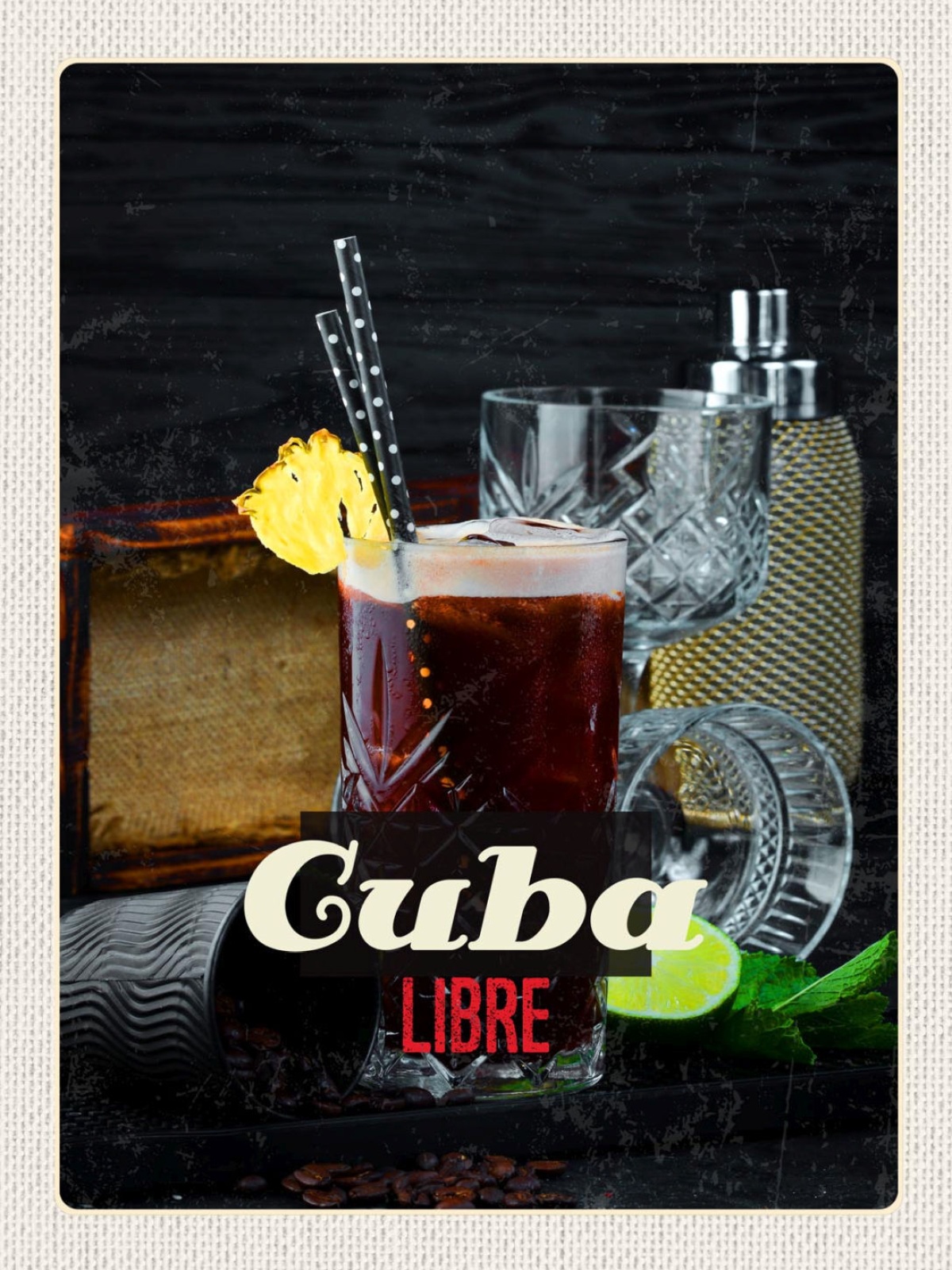 Schild Cuba Libre Alkohol Rum Bar Kuba 12x18 20x30 30x40 Blech od. Holz