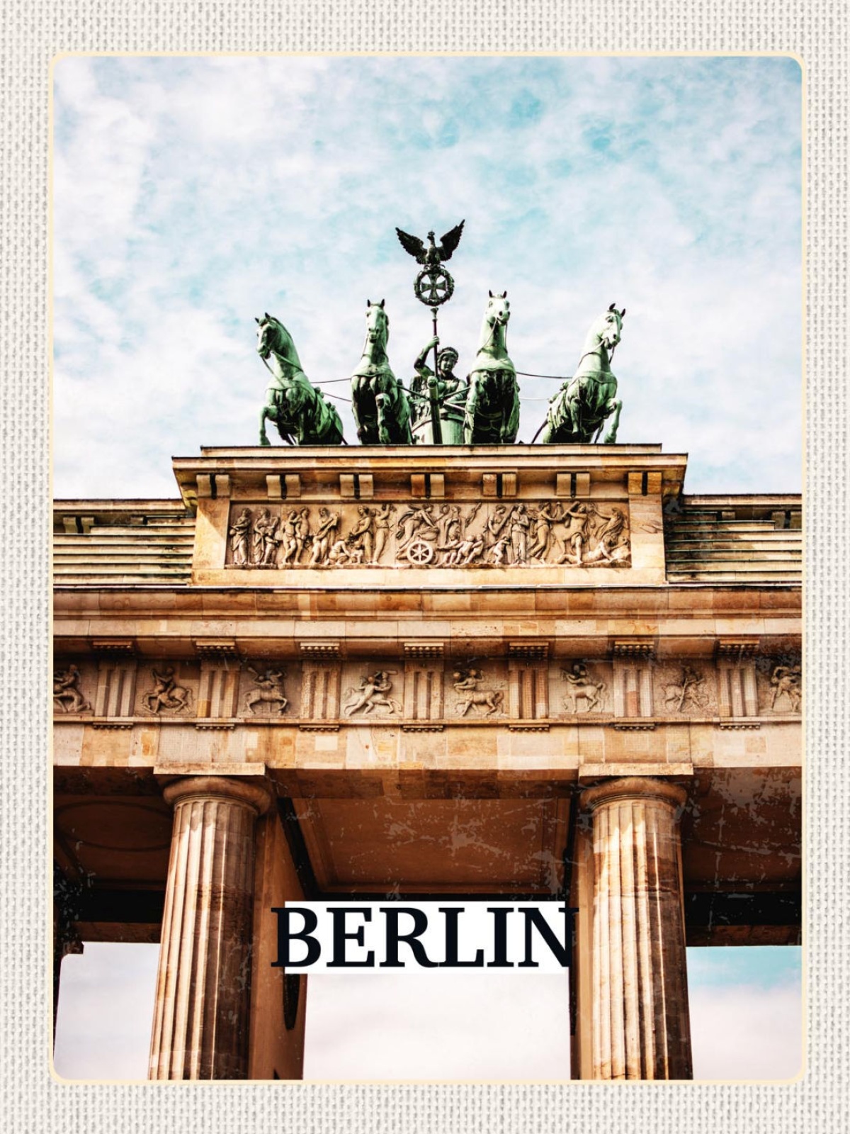 Schild Berlin Deutschland Brandenburger Tor 12x18 20x30 30x40 Blech od. Holz