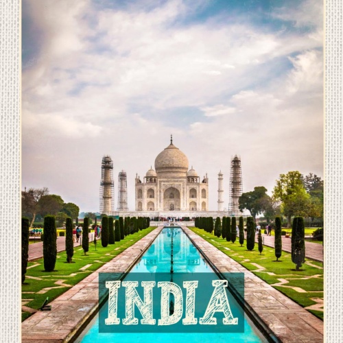 Schild India Indien Taj Mahal Monument Mausoleum  12x18 20x30 30x40 Blech/Holz