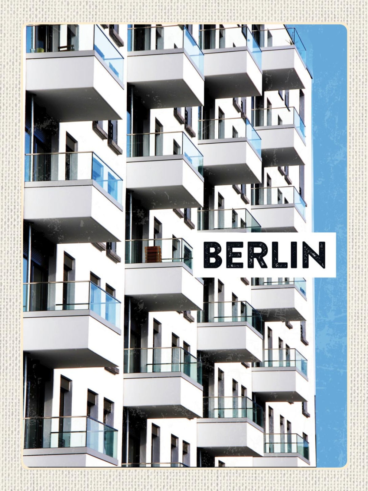 Schild Berlin Deutschland Gebäude Balkone Haus 12x18 20x30 30x40 Blech/Holz