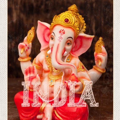Schild India Indien Hinduismus Ganesha Gottheit 12x18 20x30 30x40 Blech/Holz