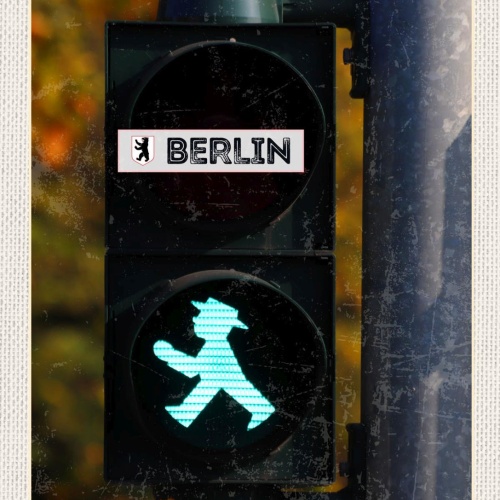 Schild Berlin Deutschland Ampel Fussgänger 12x18 20x30 30x40 Blech od. Holz