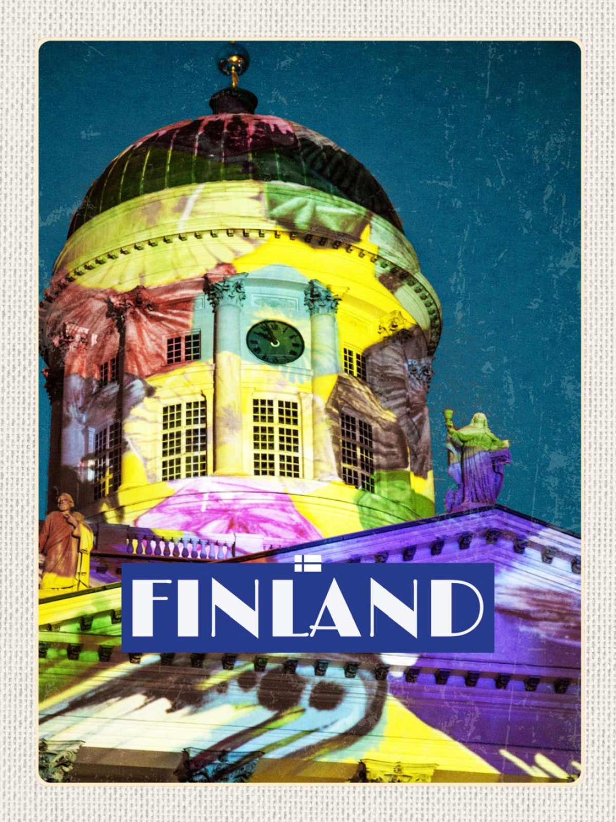 Schild Finland Finnland Lux Helsinki Licht Art Show 12x18 20x30 30x40 Blech/Holz