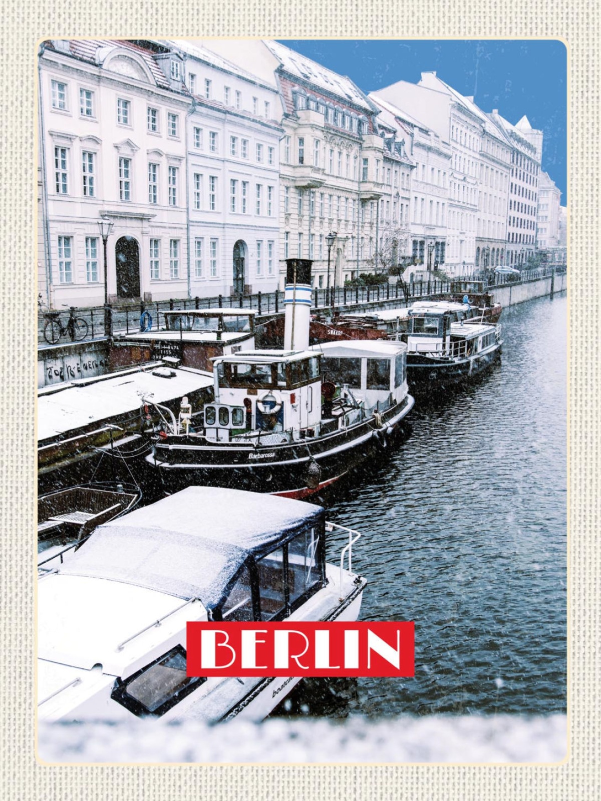 Schild Berlin Deutschland Hafen Schiff 12x18 20x30 30x40 Blech od. Holz