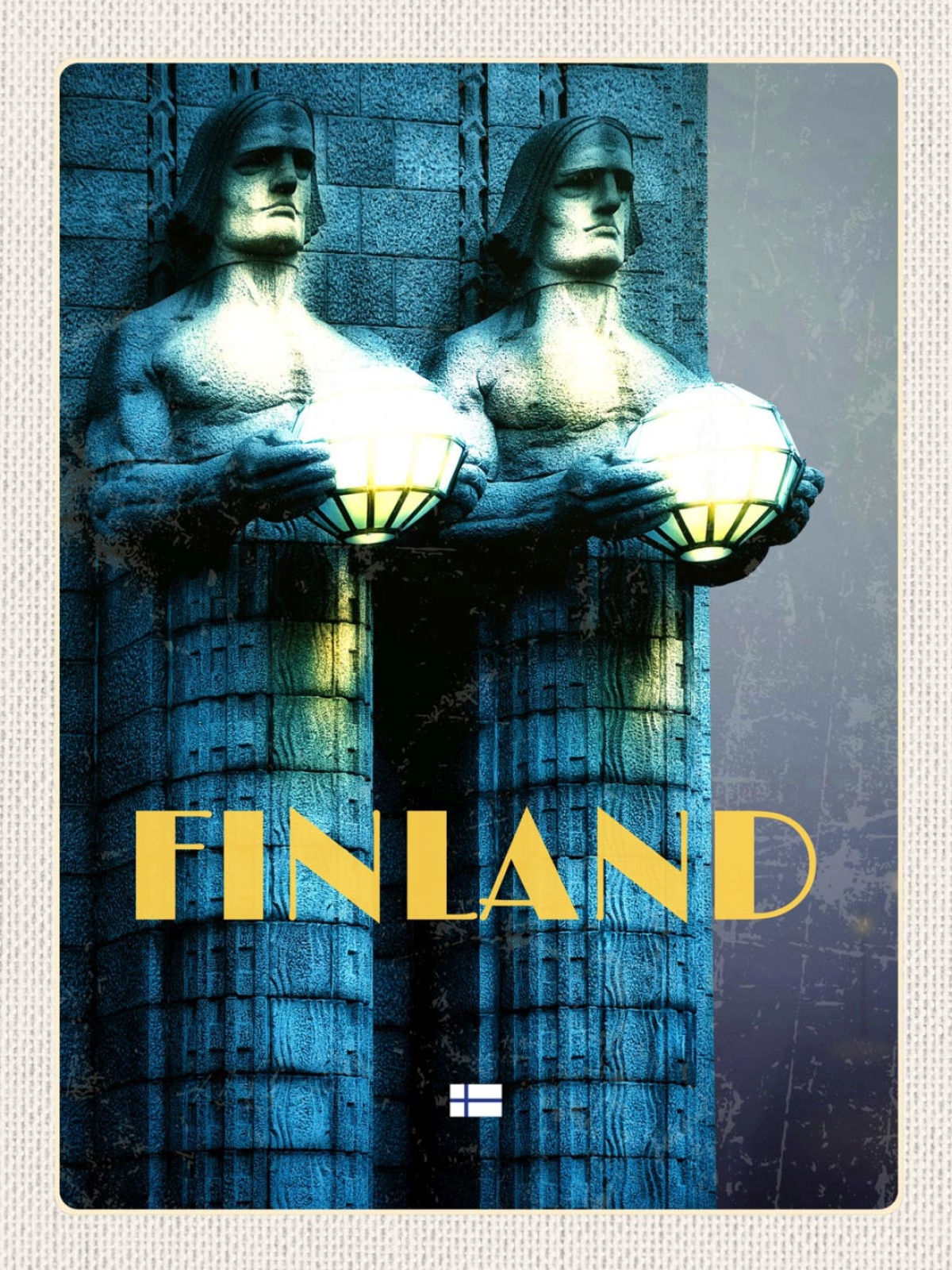 Schild Finland Finnland Helsinki Statuen Bahnhof 12x18 20x30 30x40 Blech/Holz