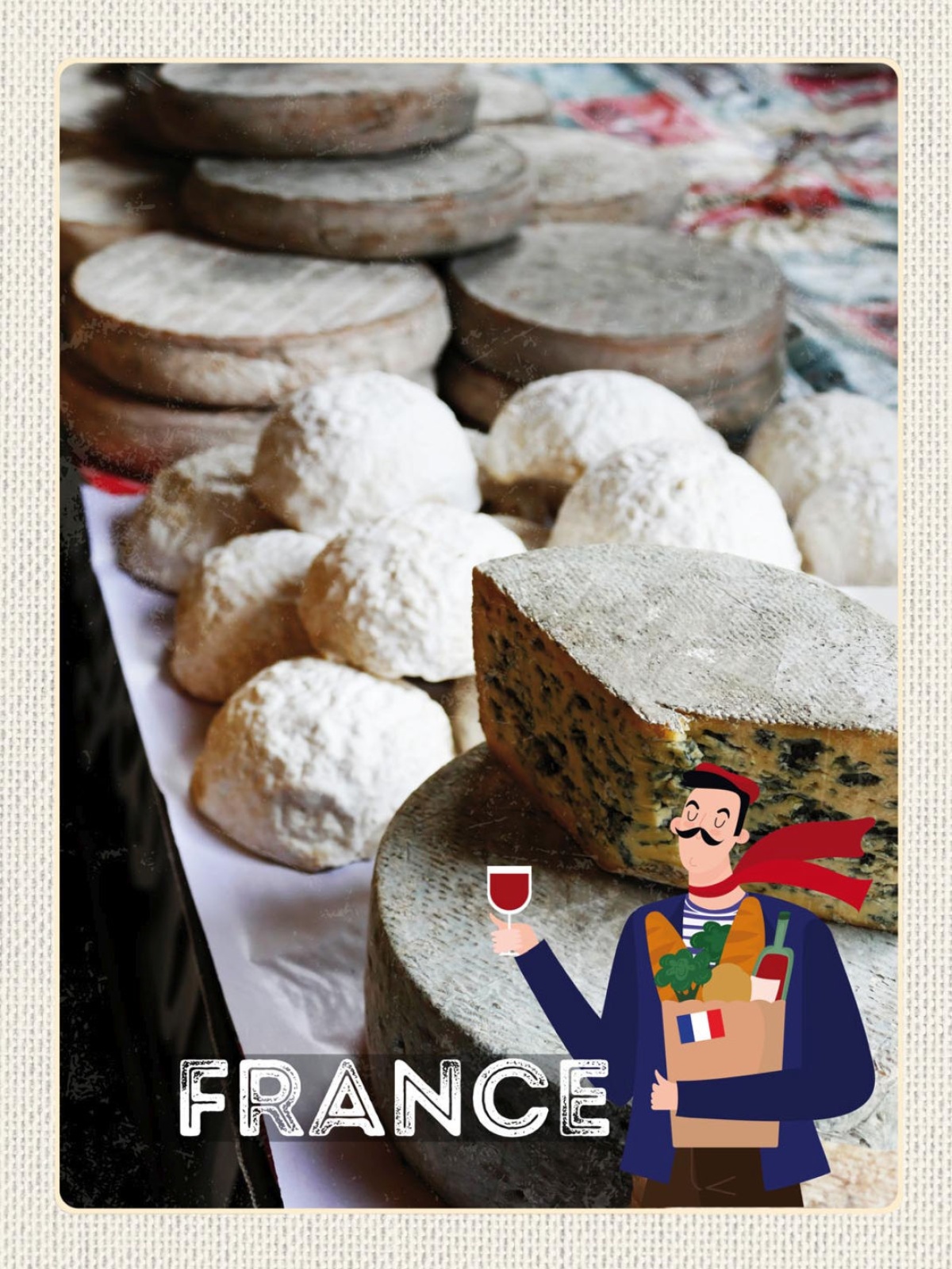 Schild France Frankreich Käse Spezialitäten 12x18 20x30 30x40 Blech/Holz