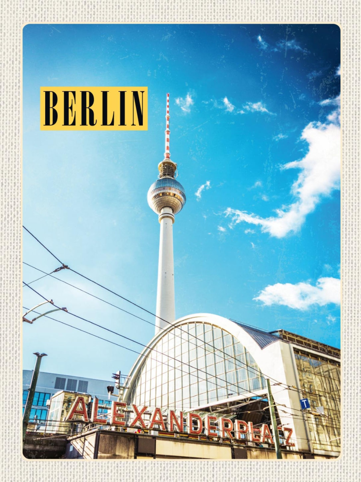 Schild Berlin Deutschland Alexanderplatz Turm 12x18 20x30 30x40 Blech od. Holz