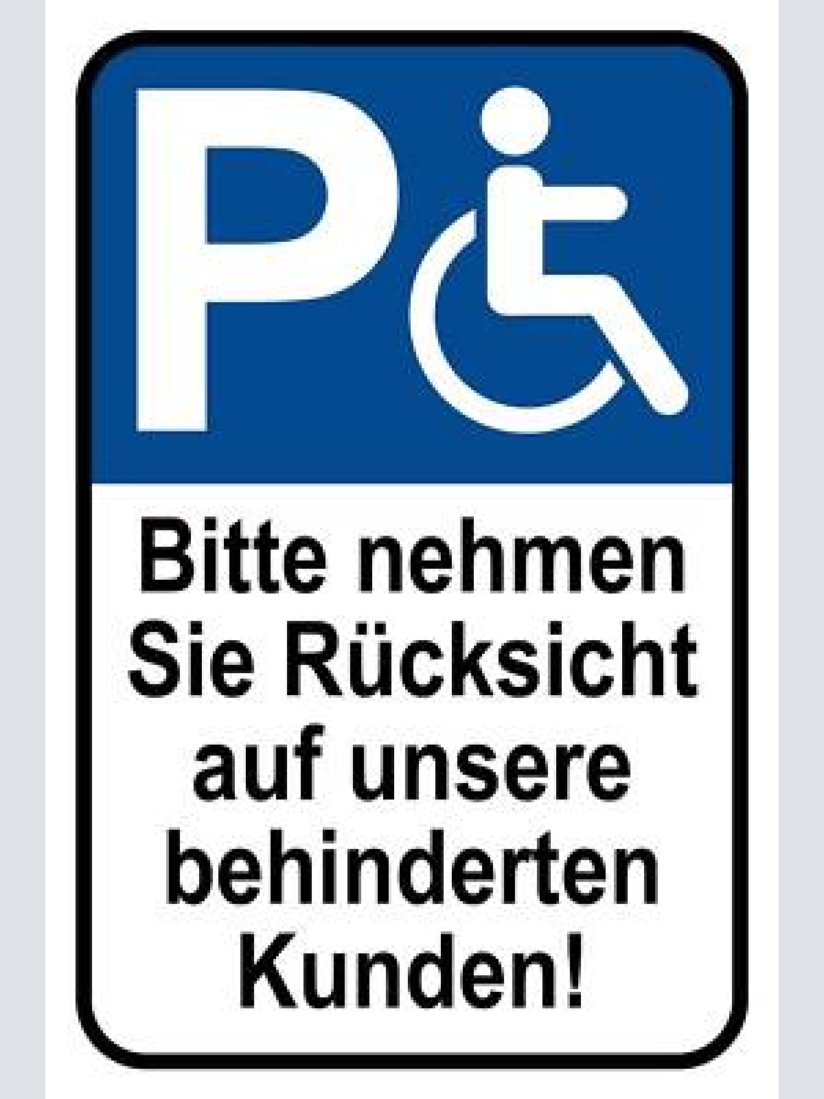 Schild parkplatz behinderte kunden parken 12x18 / 20x30 / 30x40 blech od. holz